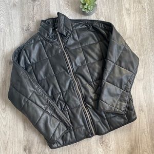 FREE PEOPLE Faux Leather Dolman Quilted Jacket XS